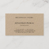 Stijlvol minimalistisch ontwerp Uniek platte Kraft Visitekaartje (Achterkant)