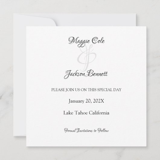 Stijlvol minimalistisch sparen de datum save the date (Achterkant)