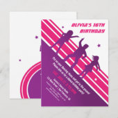 Stijlvol minimalistisch tienerfeest kaart (Voorkant / Achterkant)