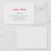 Stijlvol, minimalistisch wit vieminine visitekaartje (Voorkant / Achterkant)