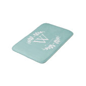 Stijlvol Mint Green Monogram Badmat (Gekanteld)
