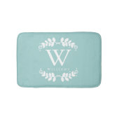 Stijlvol Mint Green Monogram Badmat (Voorkant)