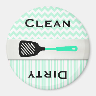 Stijlvol Mint Green Pattern Dishwasher Magnet Magneet