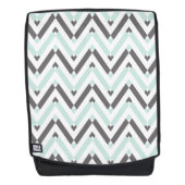 Stijlvol Mint White Gray Chevron Pattern Rugtassen (Voorkant)