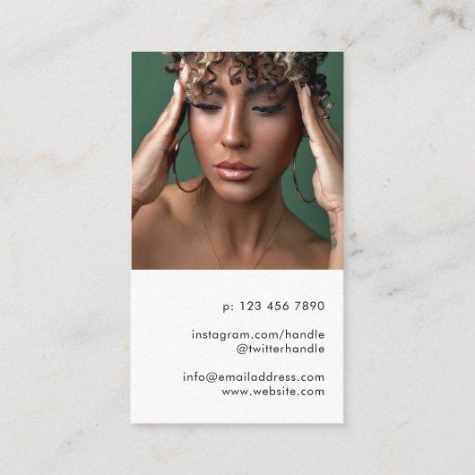 Stijlvol model actrice zangeres Headshot QR Code Visitekaartje (Achterkant)