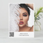 Stijlvol model Comp Kaart 5 Foto QR Code White (Staand voorkant)
