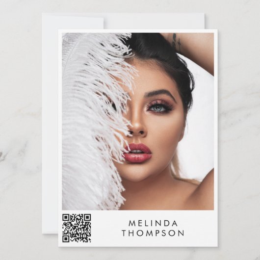 Stijlvol model Comp Kaart 5 Foto QR Code White (Voorkant)