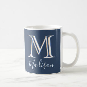 Stijlvol modern 3D-monogram voor aangepaste naam Koffiemok