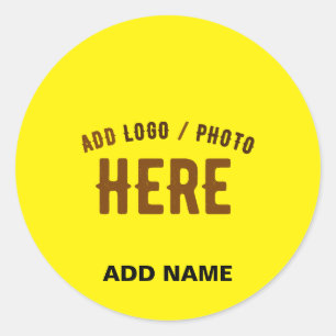 STIJLVOL MODERN AANGEPAST HELDER GEEL GEVERIFIEERD RONDE STICKER