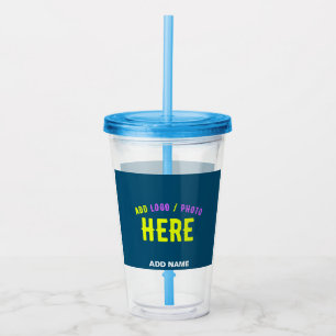 STIJLVOL MODERN AANGEPAST PRUISISCH BLAUW GEVERIFI ACRYL DRINKBEKER