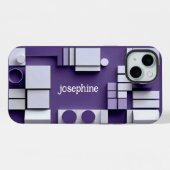 Stijlvol modern abstract geometrisch lavendelwit iPhone hoesje (Achterkant horizontaal)