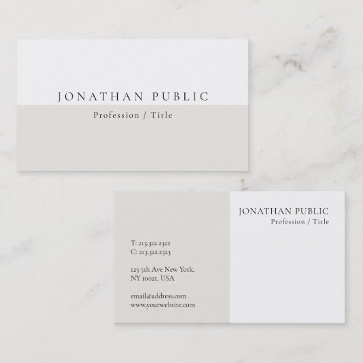 Stijlvol Modern Clean Design Sjabloon Professional Visitekaartje (Voorkant / Achterkant)