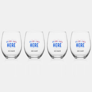 STIJLVOL MODERN CLEAR GEVERIFIEERD BRANDED WIJNGLAS ZONDER VOET
