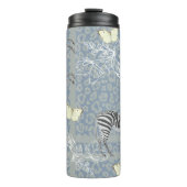 Stijlvol modern eclectisch blauw grijs thermosbeker (Voorkant)