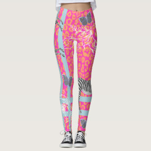 Stijlvol, modern, eclectisch, lichtroze Oranje bla Leggings