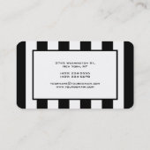 Stijlvol modern Elegant Black White Striped Visitekaartje (Achterkant)
