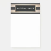 Stijlvol, modern elegant streped Black en Gold Post-it® Notes (Voorkant)