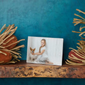 Stijlvol modern gepersonaliseerd foto monogram fotoplaat (Zijkant)