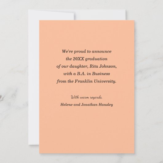 Stijlvol modern geruite foto Afstuderen Aankondiging (Achterkant)