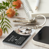 Stijlvol, modern getitreerd citaat Foto Pet Herinn Sleutelhanger (Voorkant Rechts)