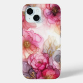 Stijlvol Modern Girly Pink | Waterverf Bloemen Case-Mate iPhone Case (Achterkant)