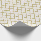 Stijlvol, modern Gold Quatrefoil Pattern Weddensch Cadeaupapier (Hoek)