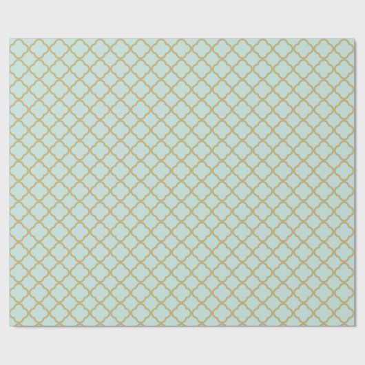 Stijlvol, modern Gold Quatrefoil Pattern Weddensch Cadeaupapier (Vlak)