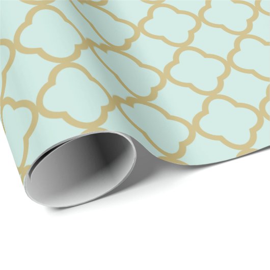 Stijlvol, modern Gold Quatrefoil Pattern Weddensch Cadeaupapier (Rol Hoek)