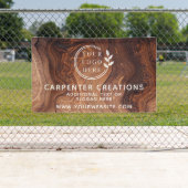 Stijlvol Modern Houten Timmervak Logo Spandoek (Insitu)