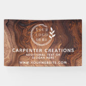 Stijlvol Modern Houten Timmervak Logo Spandoek (Horizontaal)