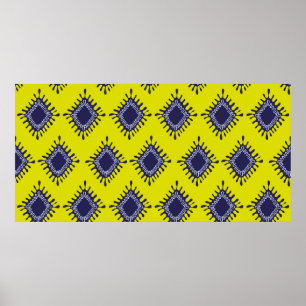 Stijlvol modern ikat tribaal naadloos patroon poster