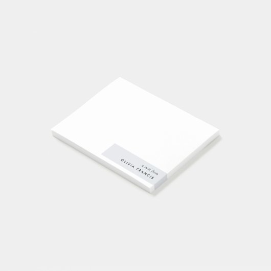 Stijlvol modern, minimaal blauw grijs kleurenblok post-it® notes (Schuin)
