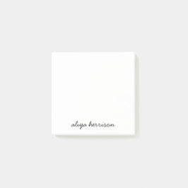 Stijlvol Modern Minimaal Wit Monogram Post-it® Notes