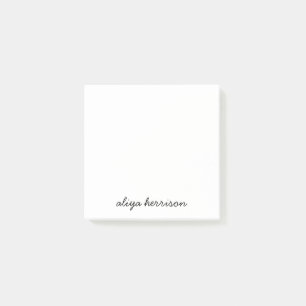 Stijlvol Modern Minimaal Wit Monogram Post-it® Notes