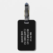 Stijlvol, modern, modern, stijlvol design voor man bagagelabel (Achterkant verticaal)