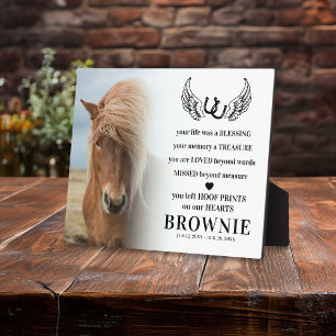 Stijlvol modern paard Foto Memorial Pet Loss Fotoplaat