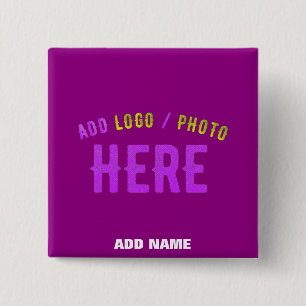 STIJLVOL MODERN  PAARSE GEVERIFIEERD MERK VIERKANTE BUTTON 5,1 CM