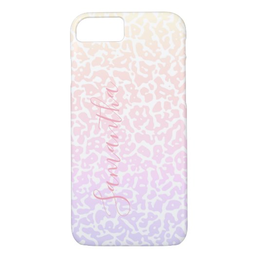 Stijlvol modern Paarse wit gepersonaliseerd patroo Case-Mate iPhone Case (Achterkant)
