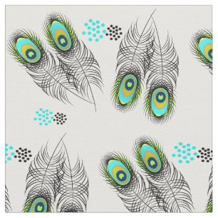 Stijlvol modern Peacock Feathers en Spots Pattern Stof