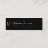 Stijlvol & modern professioneel zwart mini visitekaartje (Voorkant)