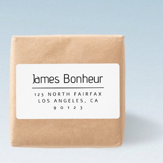 Stijlvol modern retouradres Zwart & Wit Etiket