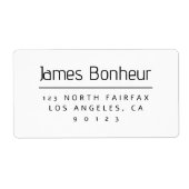 Stijlvol modern retouradres Zwart & Wit Etiket (Voorkant)