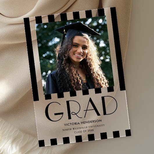 Stijlvol Modern Retro Photo Afstuderen Aankondigin Acryl Uitnodigingen