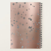 Stijlvol modern roos goud zilveren confetti stippe planner (Achterkant)