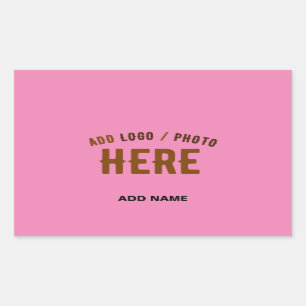 STIJLVOL MODERN ROZE GEVERIFIEERD BRANDED RECHTHOEKIGE STICKER