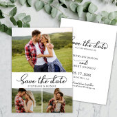 Stijlvol modern script 3 fotocollage bruiloft save the date