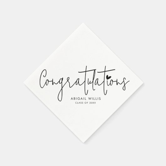 Stijlvol Modern Script Afstuderen Party Custom Servet (Hoek)