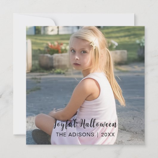 Stijlvol modern script Halloween-foto vakantie (Voorkant)
