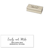 Stijlvol modern script retouradres hout 	rubberstempel (Gestempeld)