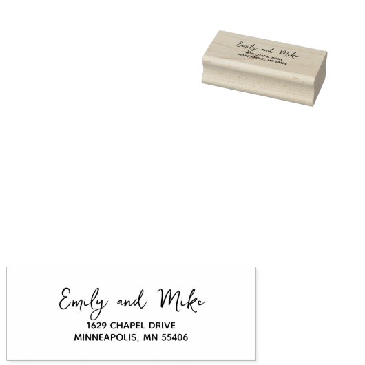 Stijlvol modern script retouradres hout 	rubberstempel (Gestempeld)